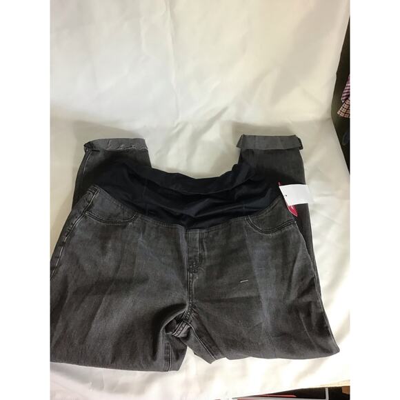 Isabel Maternity Women Over belly Boyfriend Jeans Sz. 10 Gray Frayed Hem Comfort - Picture 6 of 10